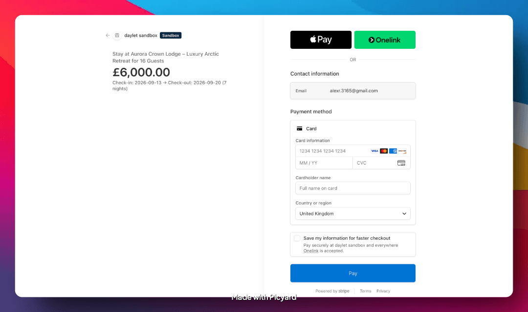 Stripe secure checkout